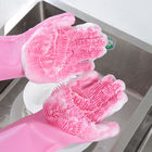 Multicolor Silicone Dish Washing Glove , Nontoxic Scrubbing Gloves For Cleaning