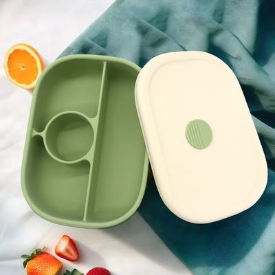 Durable Bento Box Silicone Containers With Lids Portable Nontoxic